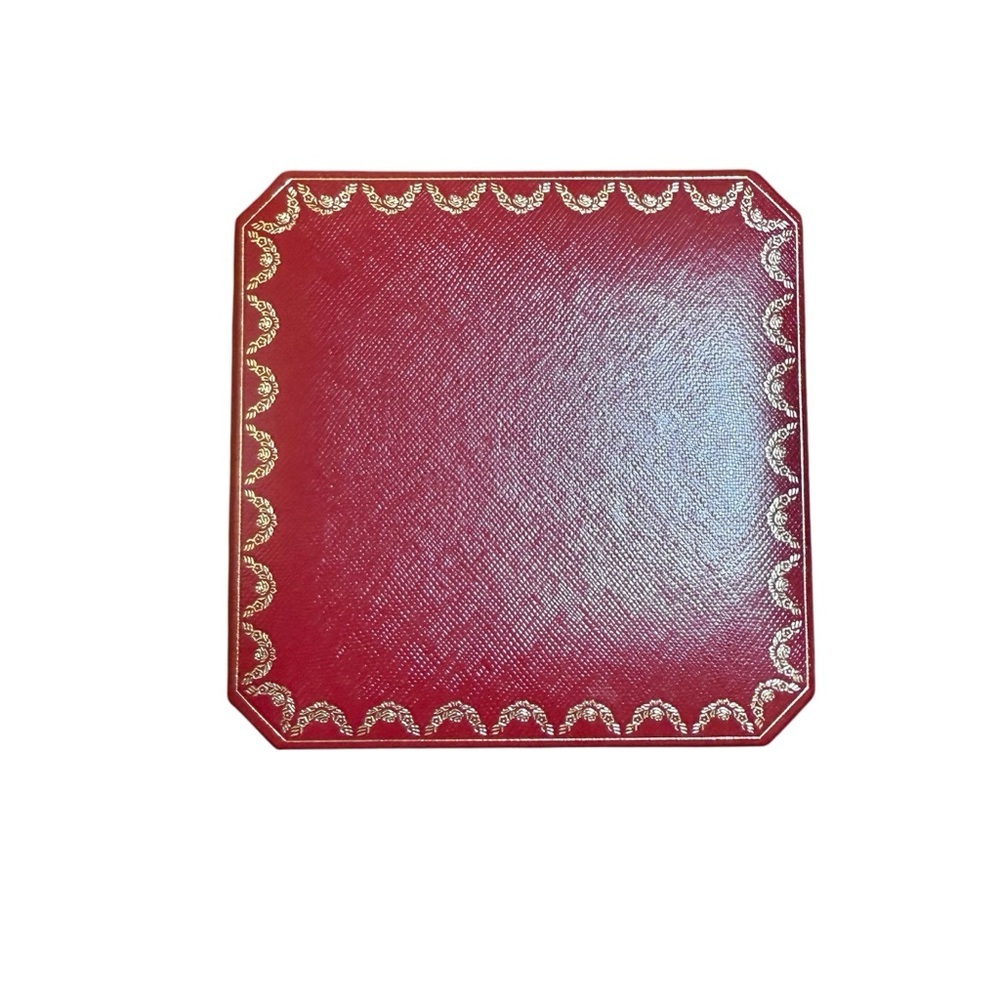 Cartier Red Jewelry Watch Bracelet Gift Box Case Gold Trim